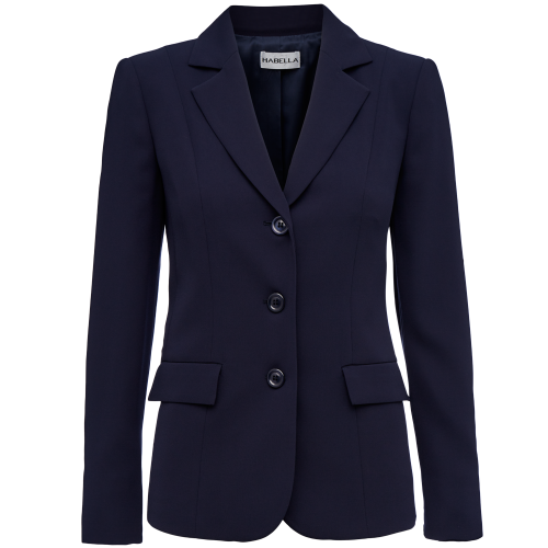 Navy Jacket With Collar & Button Detail