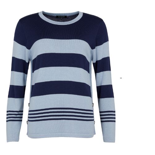 Sunday Stripe Jumper With Button Detail