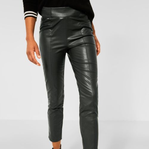 Street One Skinny Fit Leather Look Trousers