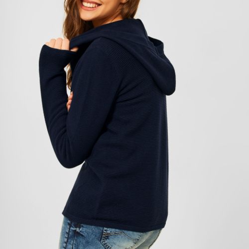 Cecil Navy Structure Mix Cardigan