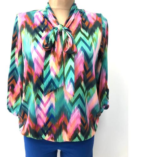 FM Print Top With Tie Detail