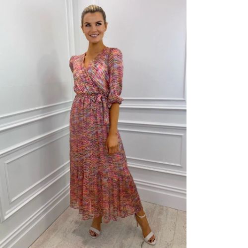 Kate & Pippa Pink Chevron Print Dress