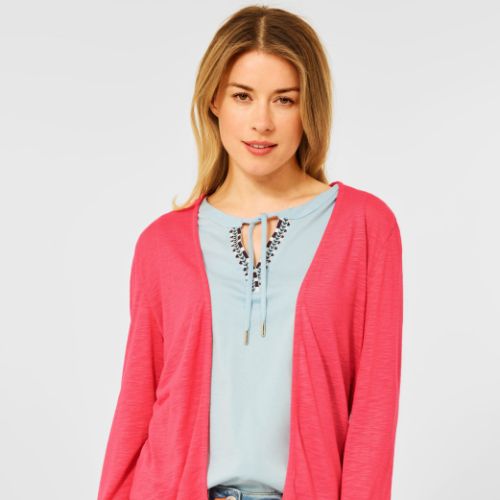Cecil Sunset Coral Open Cardi
