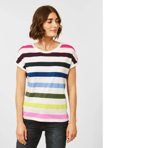 Cecil Multi-colour Stripe T-shirt