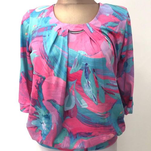 Turquoise & Pink Print Top