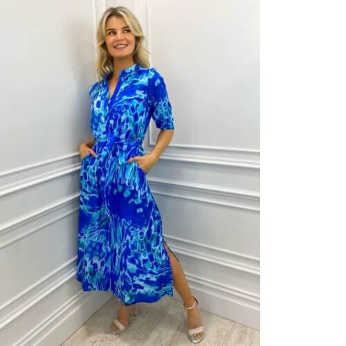 Kate & Pippa Blue Print Capri Dress