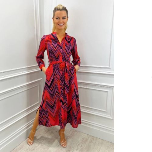 Kate & Pippa Bordeaux Print Dress