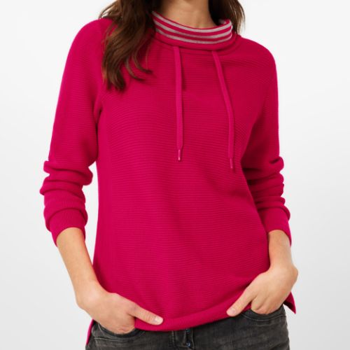 Cecil Dynamic Pink Turtleneck Sweater
