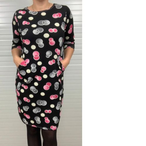 Black & Pink Spot Print Dress