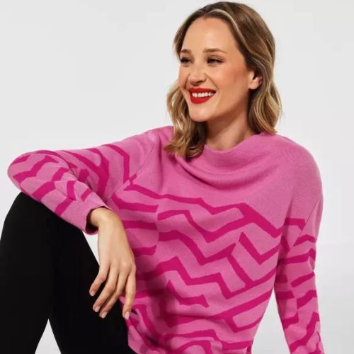 Street One Pink Crush Melange Sweater
