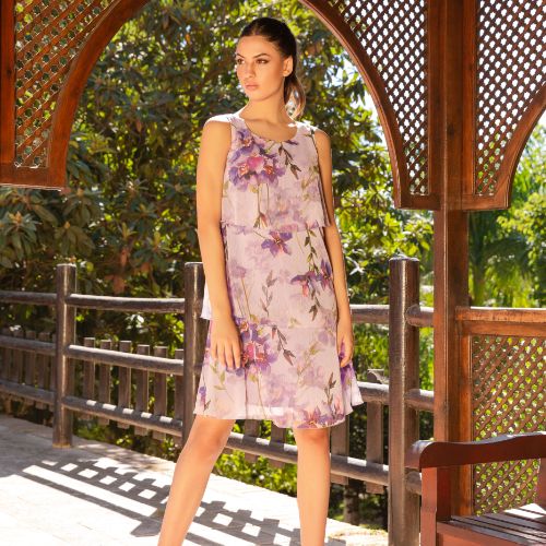 Casting Midi Violet Print Dress