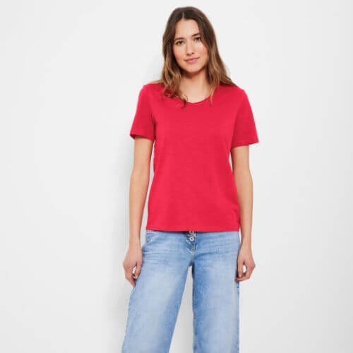 Cecil Red Round Neck T-shirt
