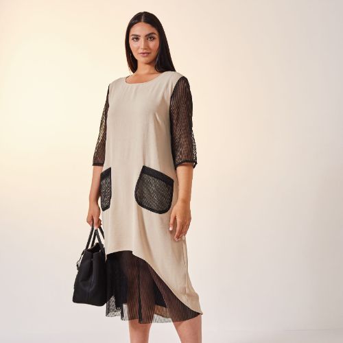 ORA Dress With Contrast Mesh