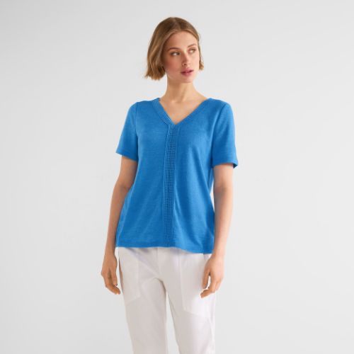 Street One Linen Look Blue T-shirt
