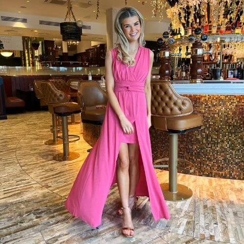 Kate & Pippa French Pink Sparkle Maxi Dress