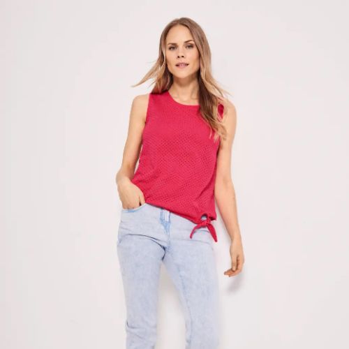 Cecil Strawberry Red Sleeveless Top