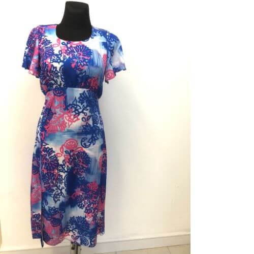 YEW blue & pink print dress - Magees Fashion Shop