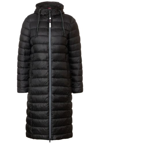 Cecil black long quilted coat - Magees Fashion Shop