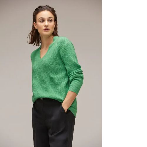 Street One Green Ribbed Sweater