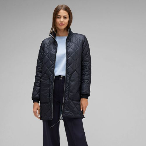 Street One Lightweight Navy Quilted Coat