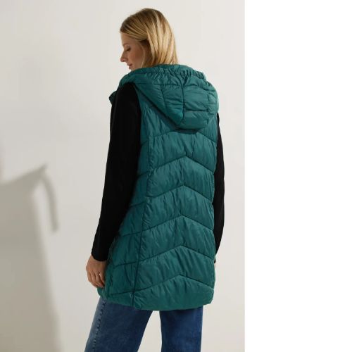 Fashion Shop green Magees gilet long-cut forest quilted Cecil - (XL only)