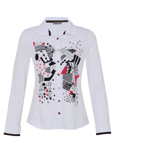 Dolcezza White Blouse With Print