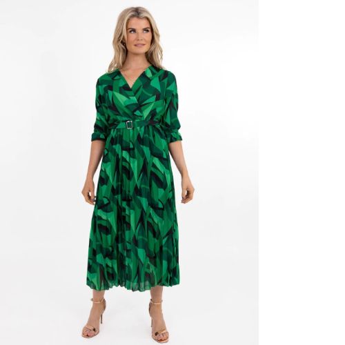 Kate & Pippa Green & Black Print Positano Dress