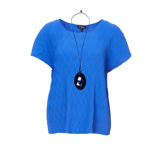 ORA Wave Pleated Top & Necklace