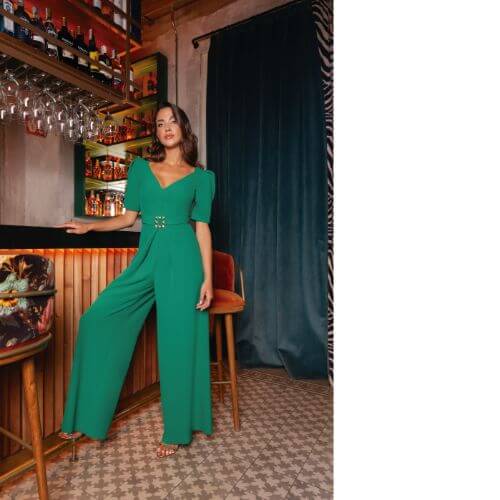 Moncho Heredia Jumpsuit (Green And Royal)