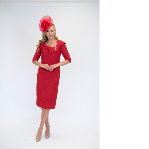 Cassandra Red Madi Style Textured Dress