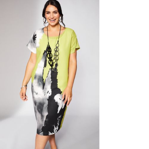 ORA Lime Print Dress