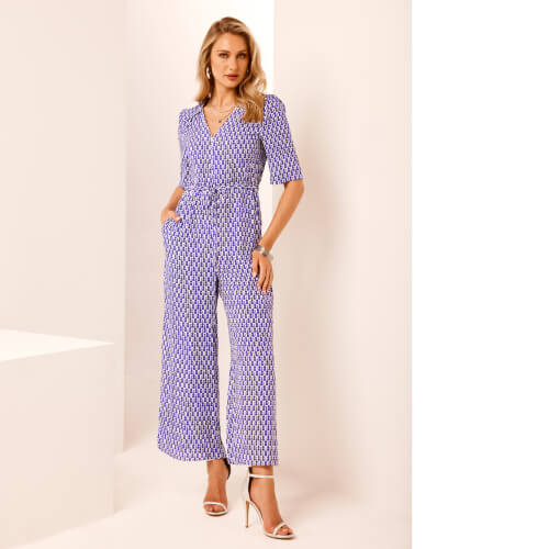 TIA Lilac And White Jumpsuit