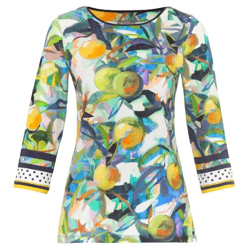 Dolcezza Print Top With Contrast Design