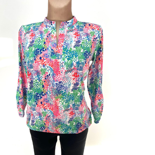 Yew Pink & Green Print Top