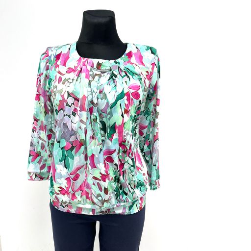 YEW Green & Pink Print Top
