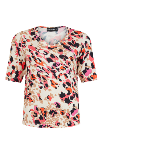 Habella Coral, Cream And Pink Print Top