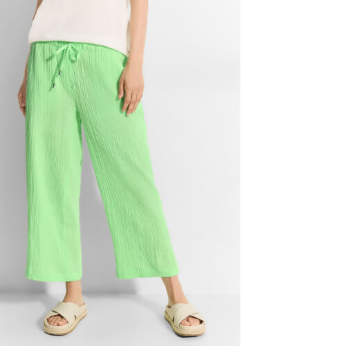 CECIL 7/8 Lime Muslin Trousers
