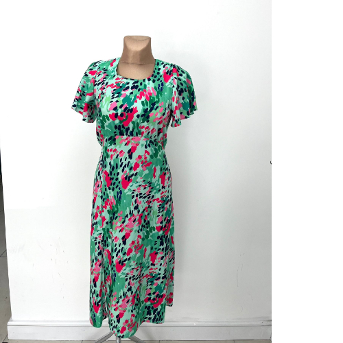 YEW Milano Green Print Dress