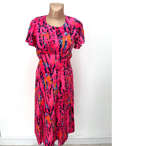 YEW Milano Pink Print Dress
