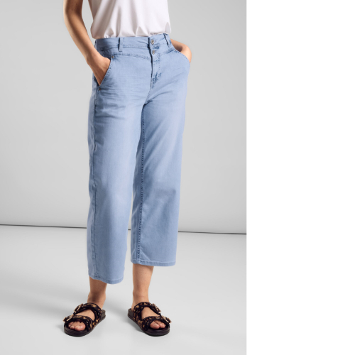 Street One Culotte Style Bleached Wash Jeans