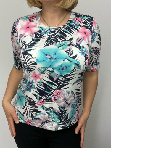 Style Direct Navy, Pink And Turquouise Top