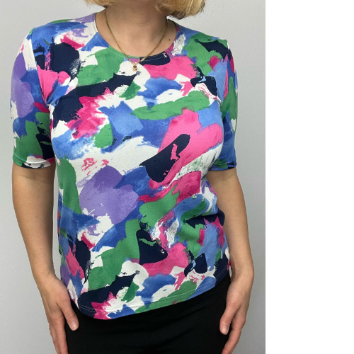 Style Direct Paint Stroke Print Top