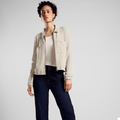 Street One Beige Silk Look Jacket