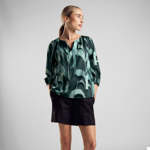 Street One Hunter Green Graphic Print Top