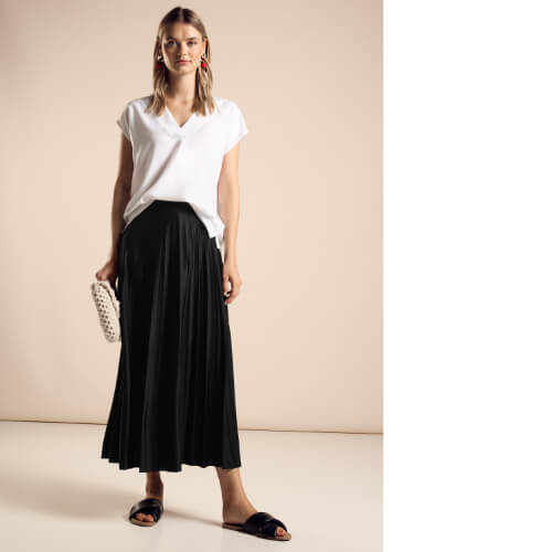 Street One Black Plissee Skirt