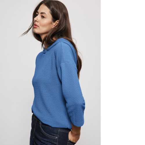 Street One Blue Textured Sweatshirt