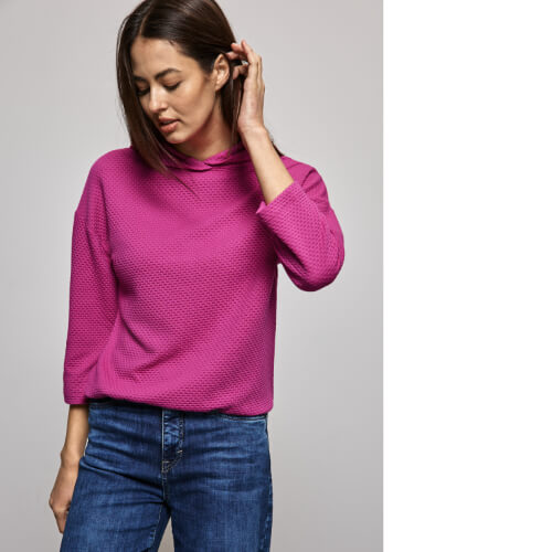 Street One Fuchsia Textured Sweatshirt