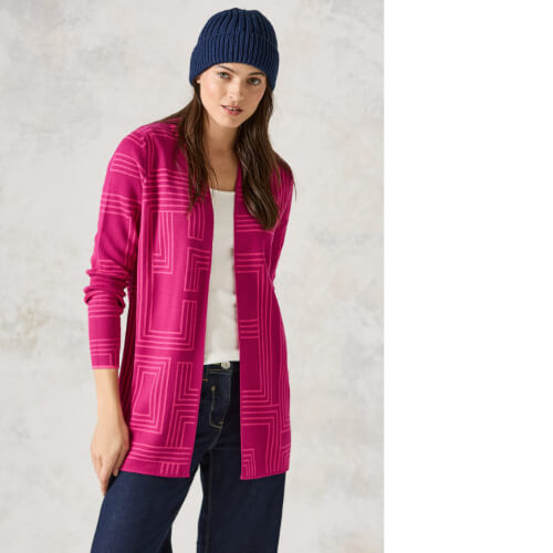 Cecil Jewel Pink Open Cardigan