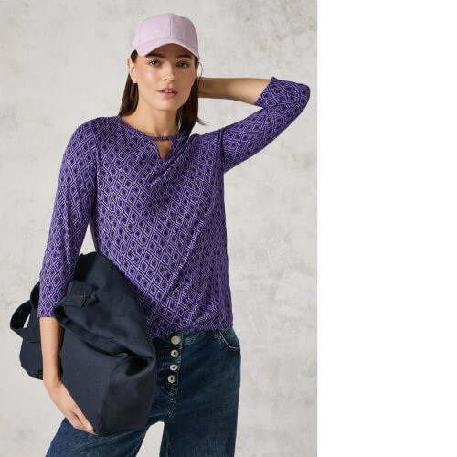 Cecil Wild Lilac Graphic Pattern Top