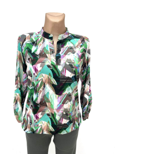 Yew Green Print Top